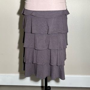 Garnet Hill Grey Tiered Knit Skirt